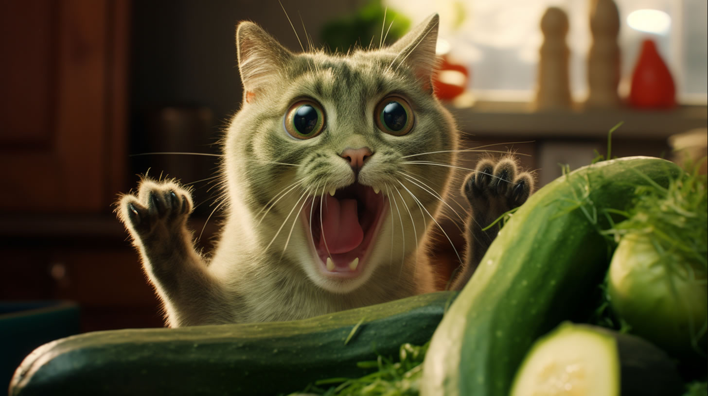 porque gato tem medo de pepino